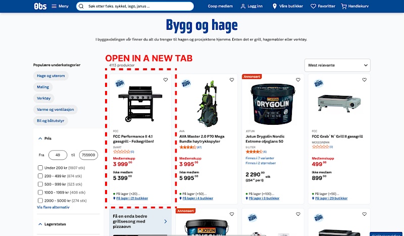 Open In A New Tab - Variant B